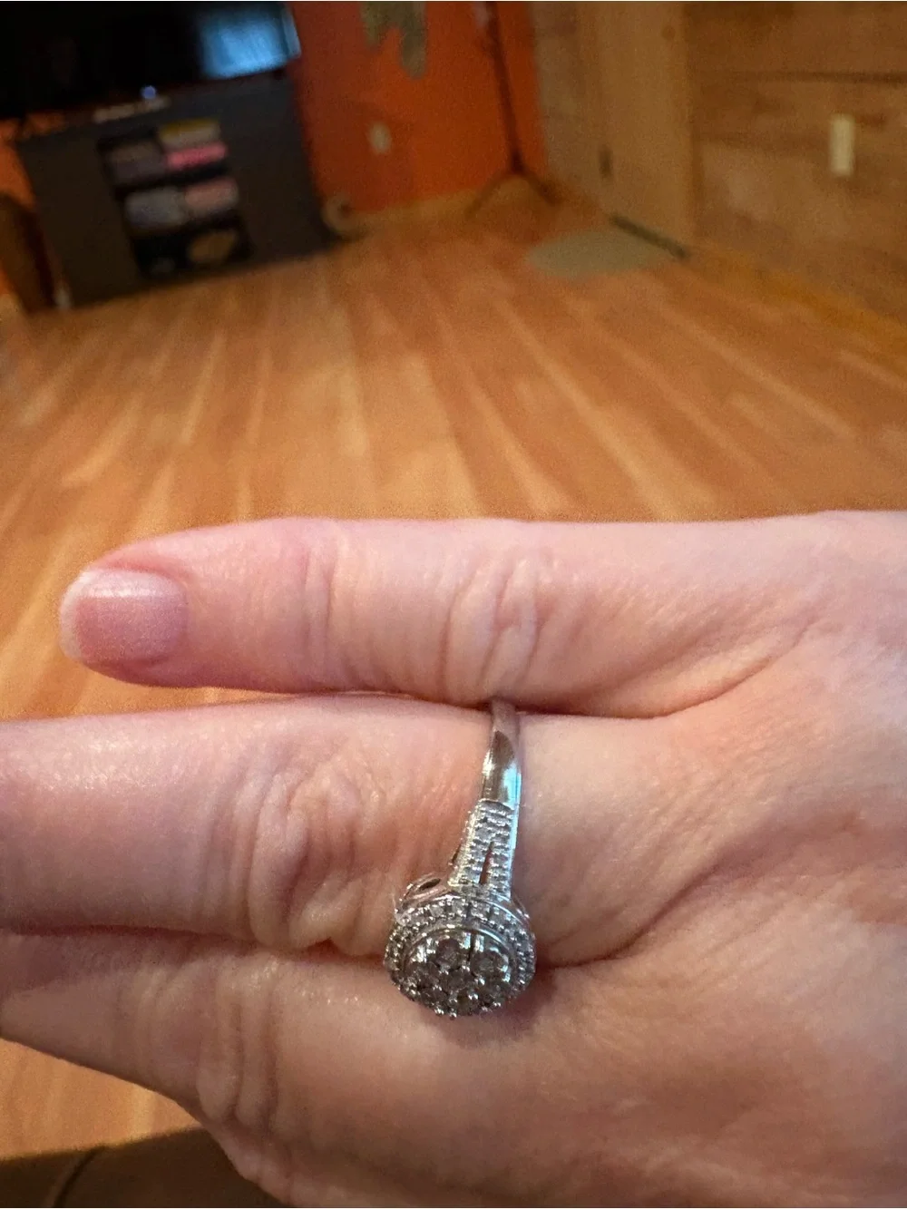 925 Sterling Silver Halo Diamond Cluster Ring REAL DIAMONDS 💎